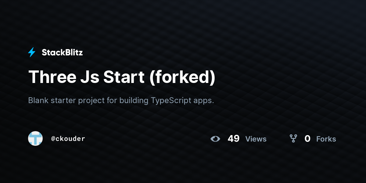 Three Js Start (forked) - StackBlitz
