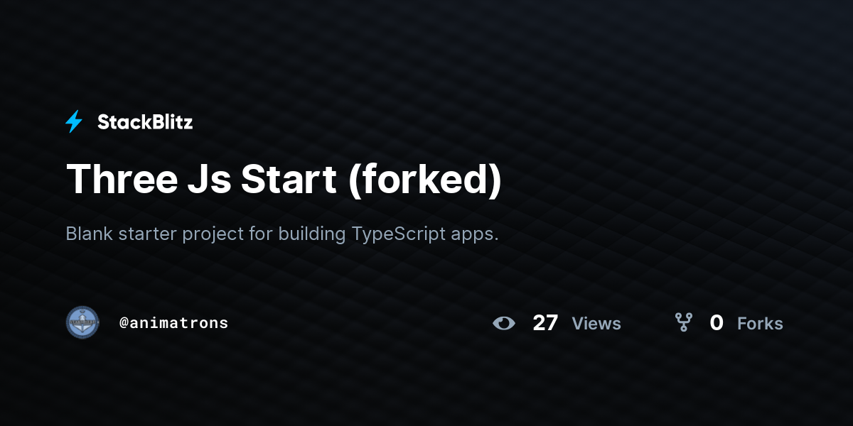 Three Js Start (forked) - StackBlitz