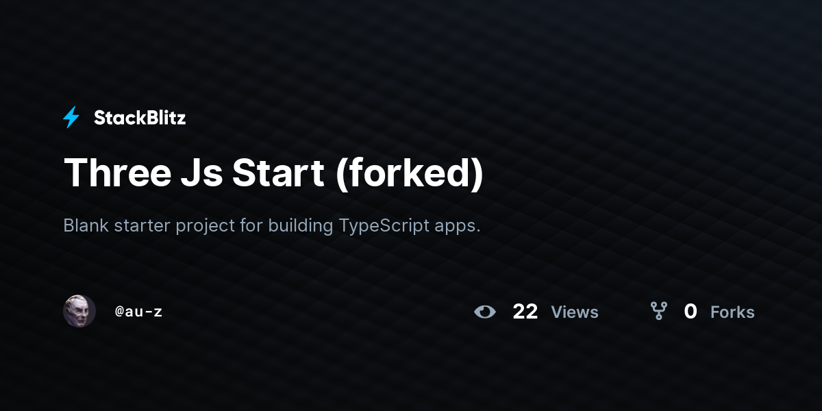Three Js Start (forked) - StackBlitz