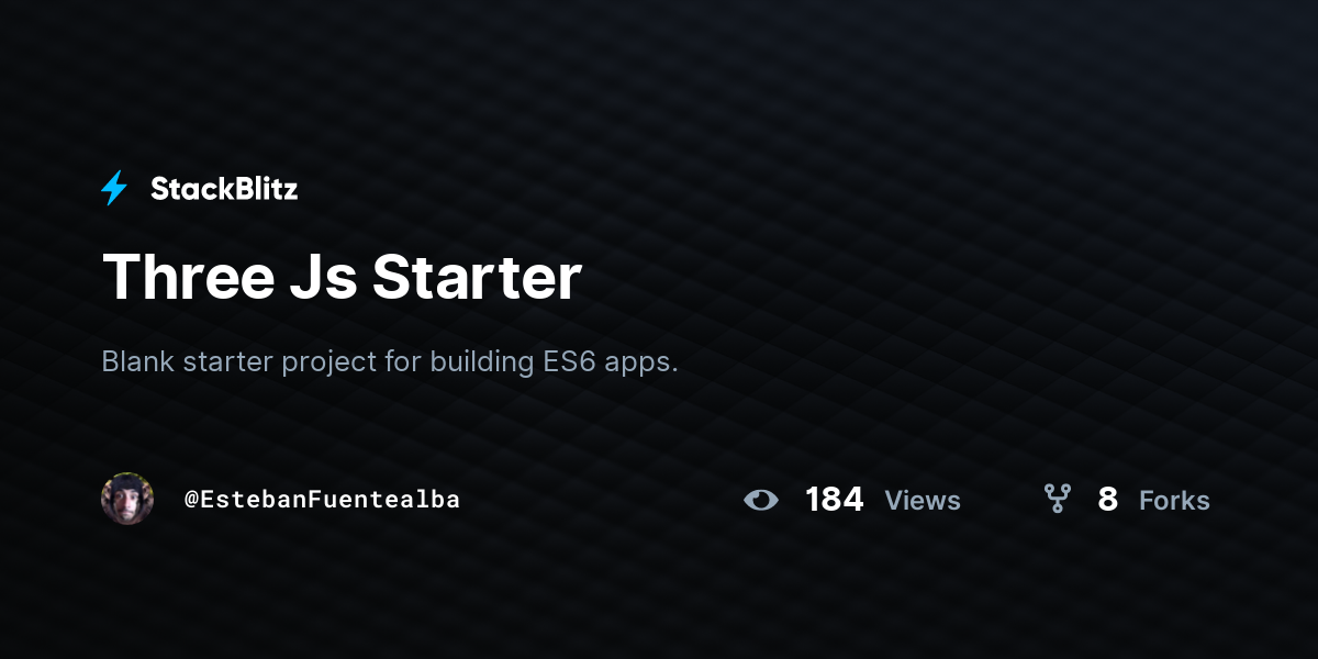Three Js Starter - StackBlitz