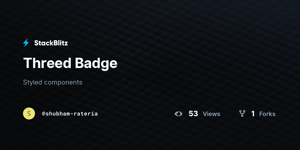 Threed Badge - StackBlitz