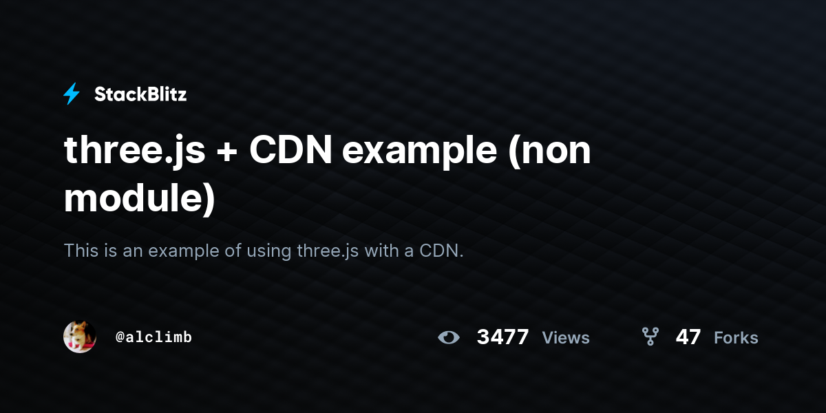 Three Js Cdn Example Non Module Stackblitz