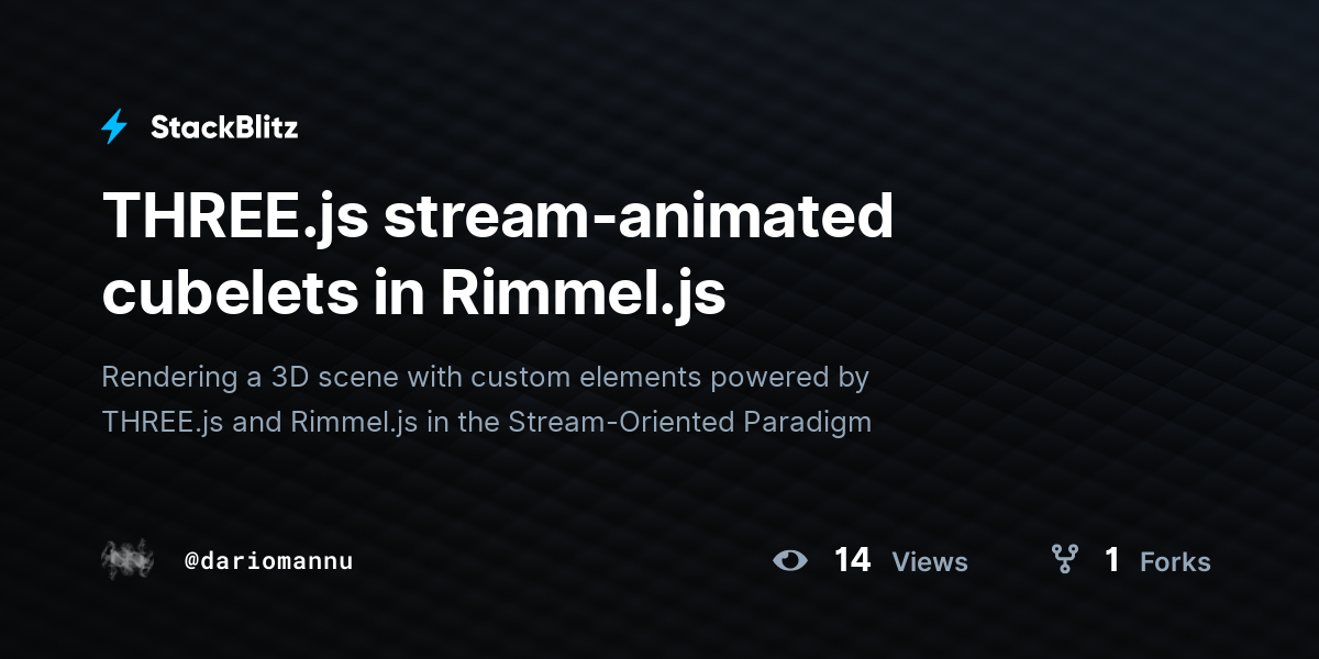 THREE.js stream-animated cubelets in Rimmel.js - StackBlitz