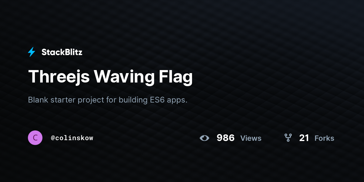 Threejs Waving Flag - StackBlitz