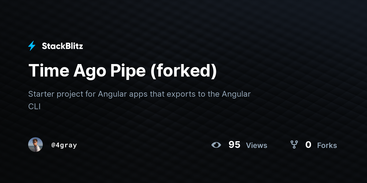 Time Ago Pipe (forked) - StackBlitz
