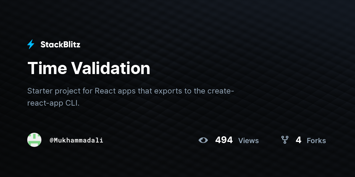 Time Validation - StackBlitz