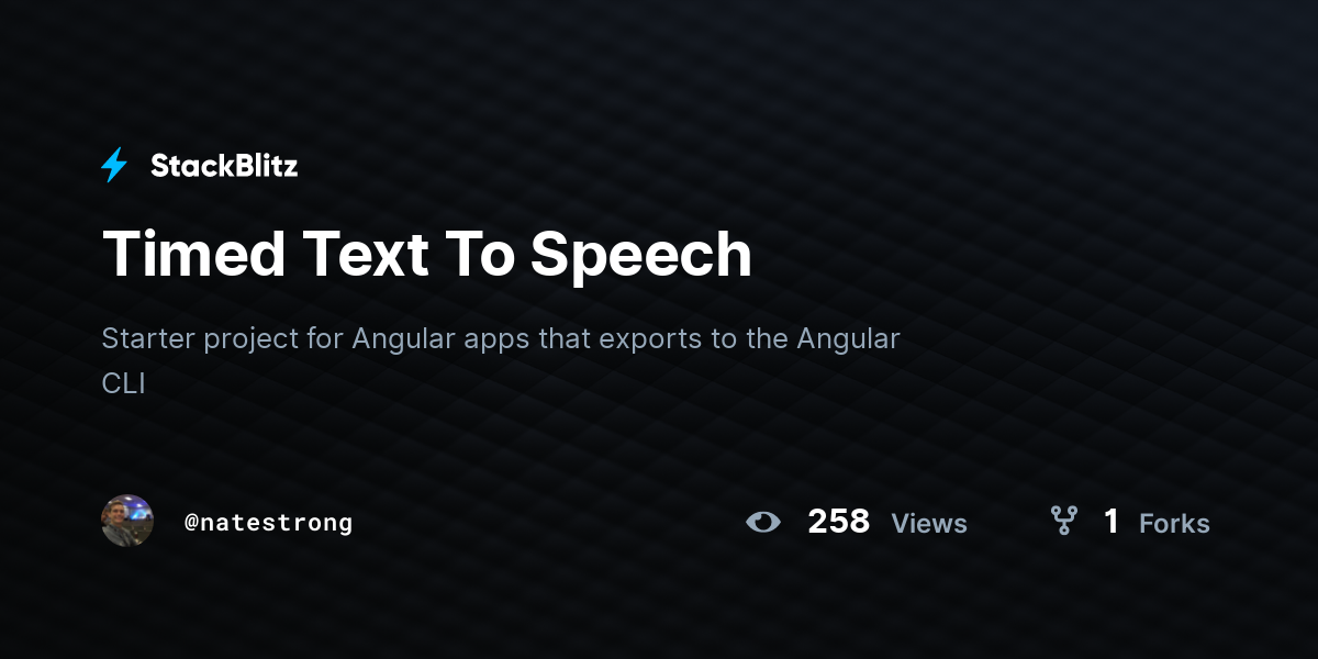 Timed Text To Speech - StackBlitz