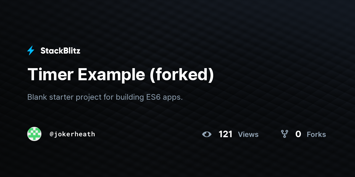 Timer Example (forked) - StackBlitz