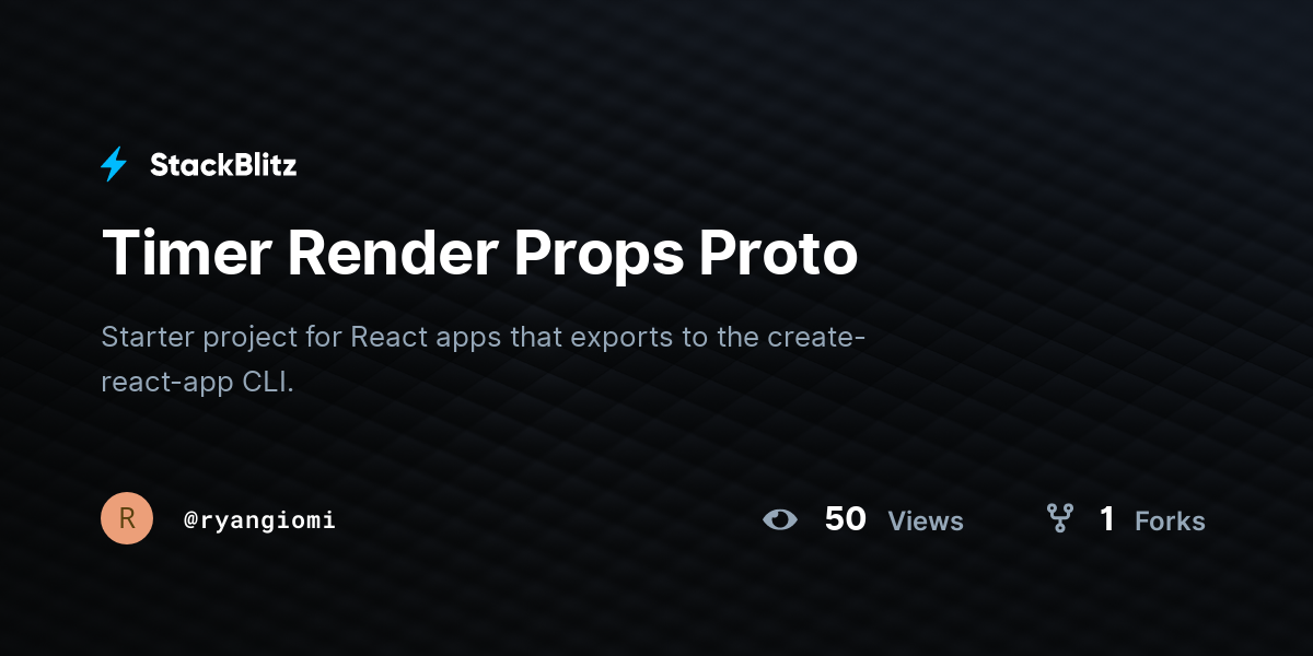 Timer Render Props Proto - StackBlitz