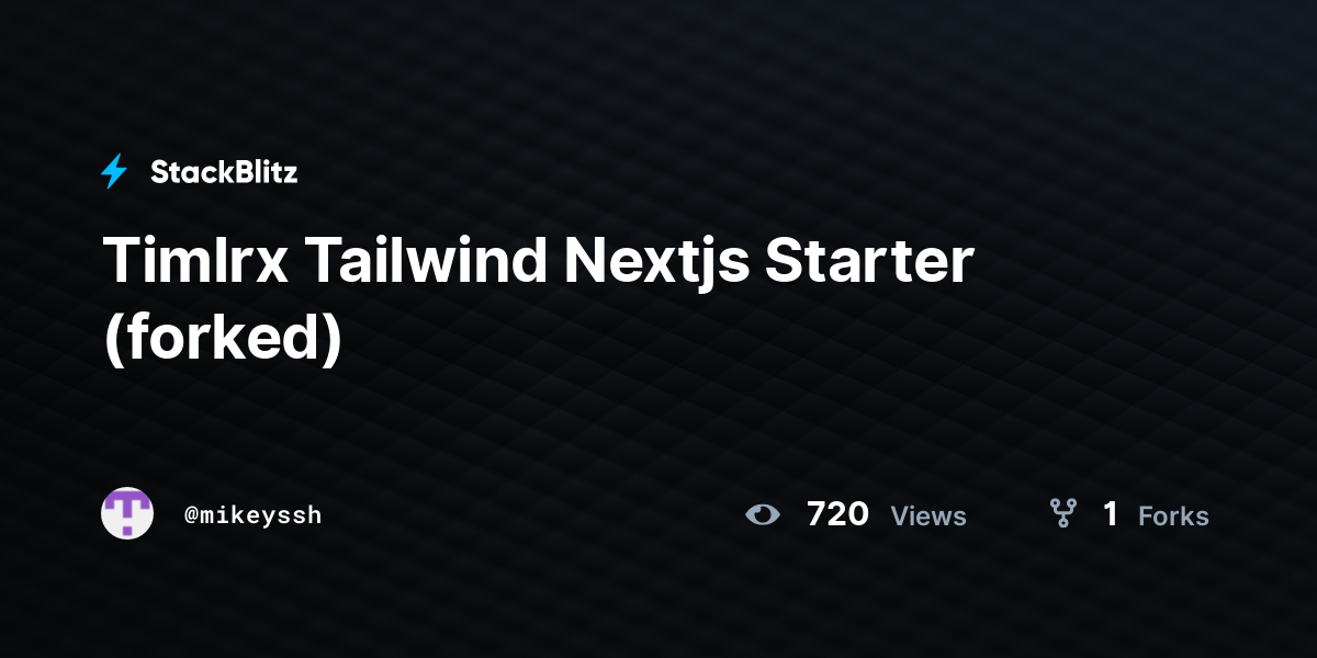 Timlrx Tailwind Nextjs Starter (forked) - StackBlitz