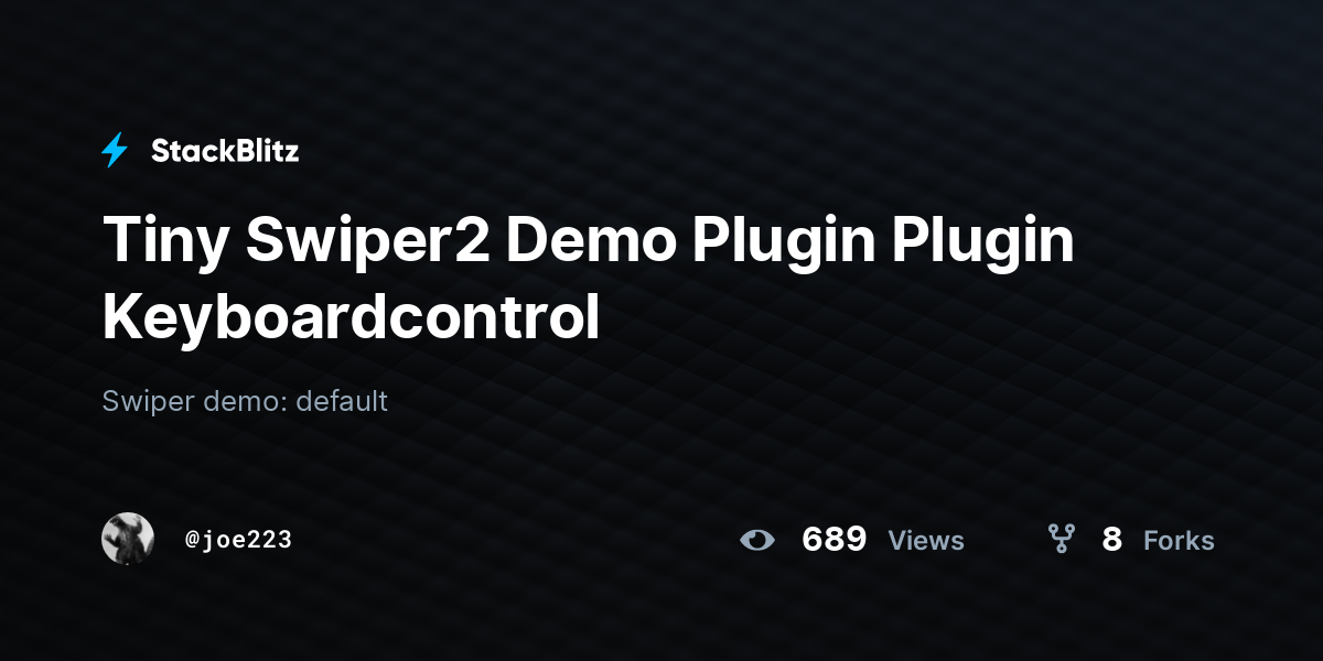 Tiny Swiper2 Demo Plugin Plugin Keyboardcontrol - StackBlitz