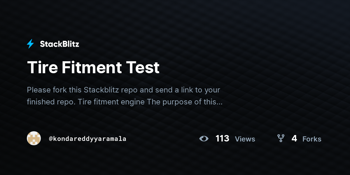Tire Fitment Test - StackBlitz