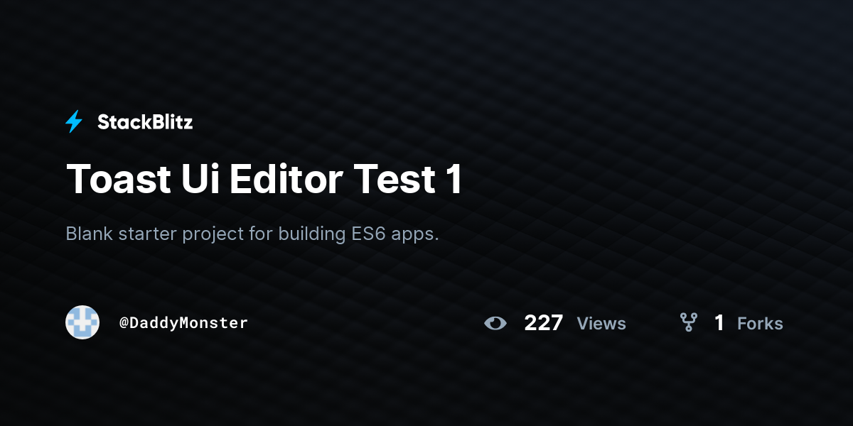 Toast Ui Editor Test 1 - StackBlitz