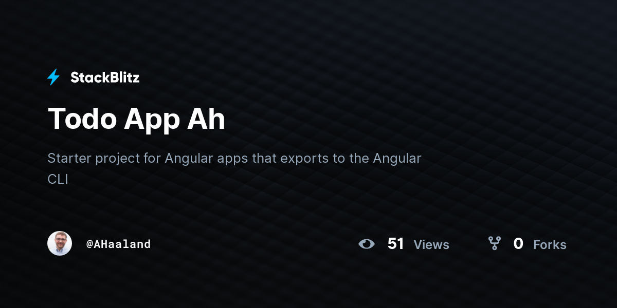 Todo App Ah - StackBlitz