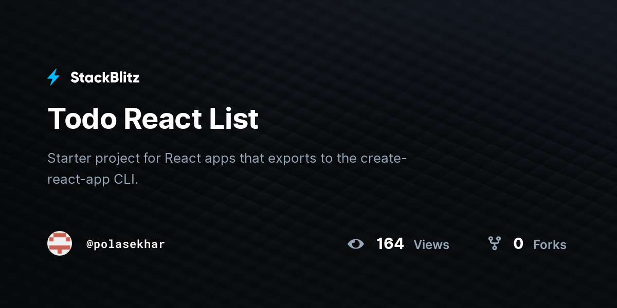 Todo React List - StackBlitz