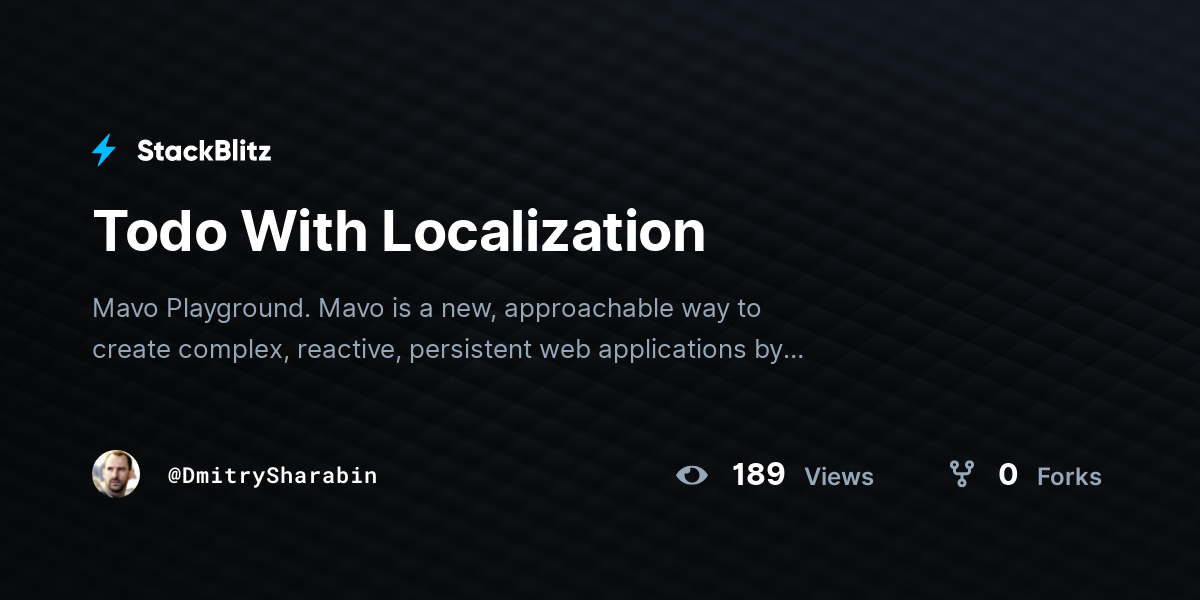 Todo With Localization - StackBlitz