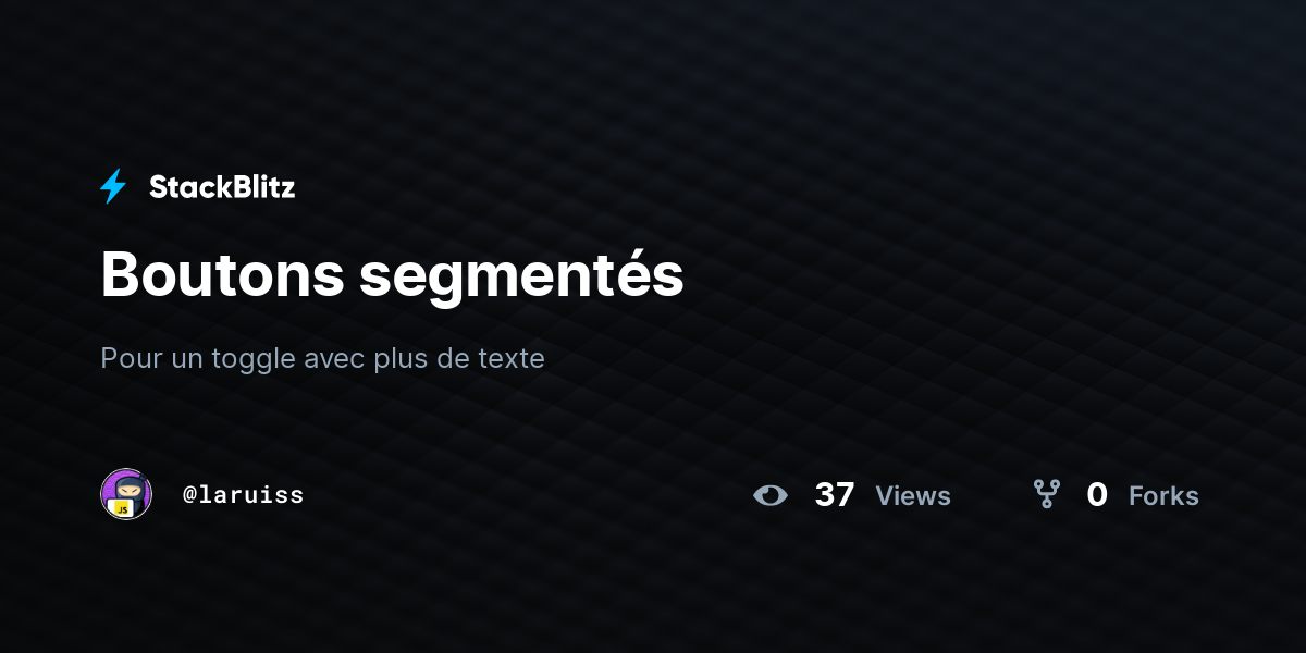 Boutons segmentés - StackBlitz