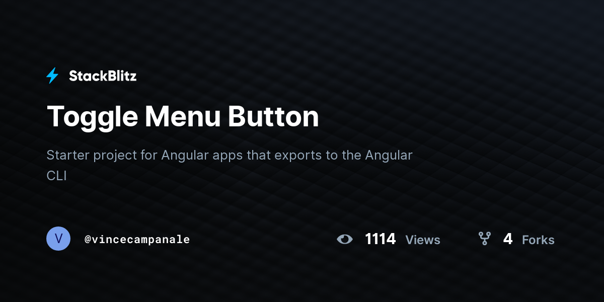 Toggle Menu Button - StackBlitz