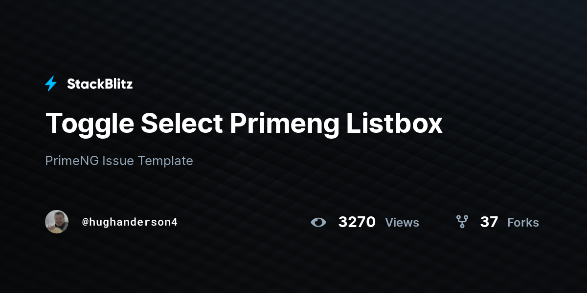 Toggle Select Primeng Listbox StackBlitz