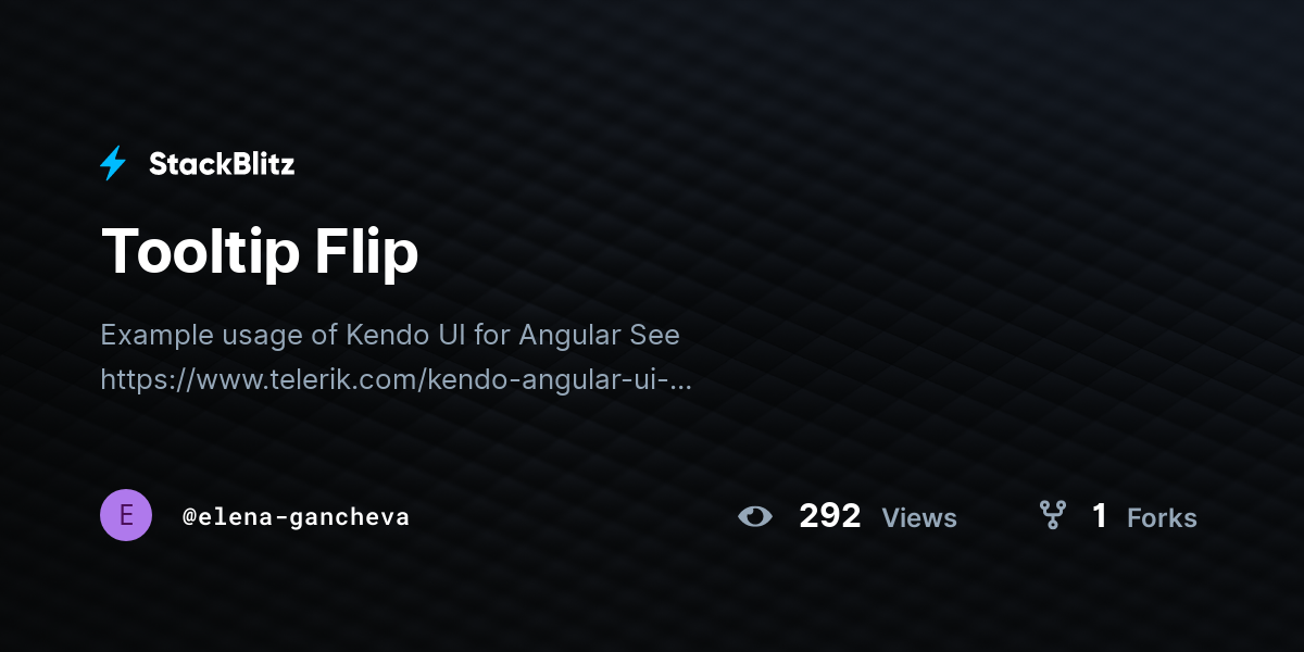 Tooltip Flip - StackBlitz