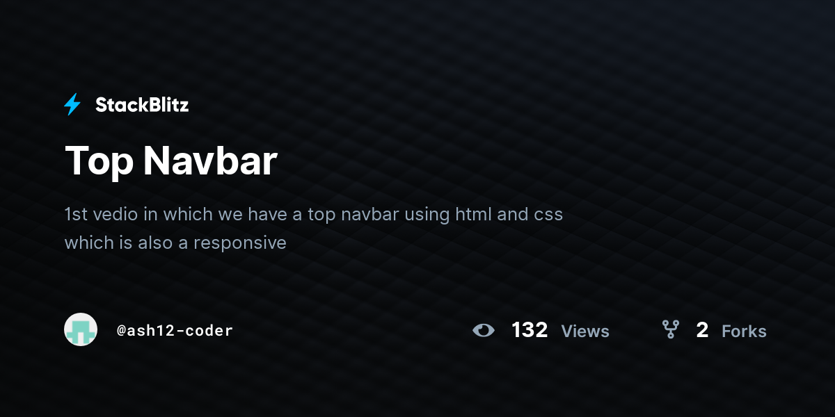 Top Navbar - StackBlitz