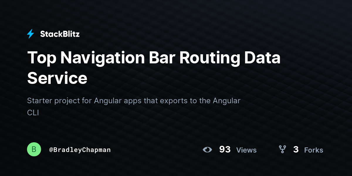Top Navigation Bar Routing Data Service - StackBlitz