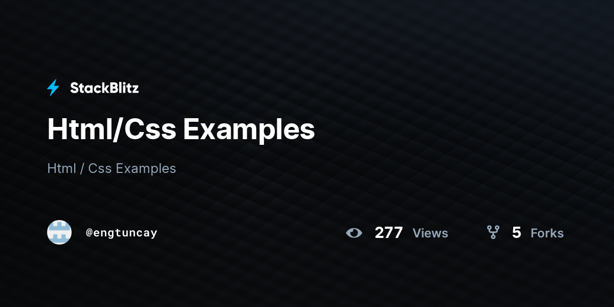 Html/Css Examples - StackBlitz