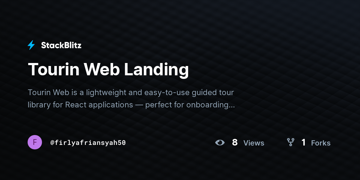 Tourin Web Landing - StackBlitz