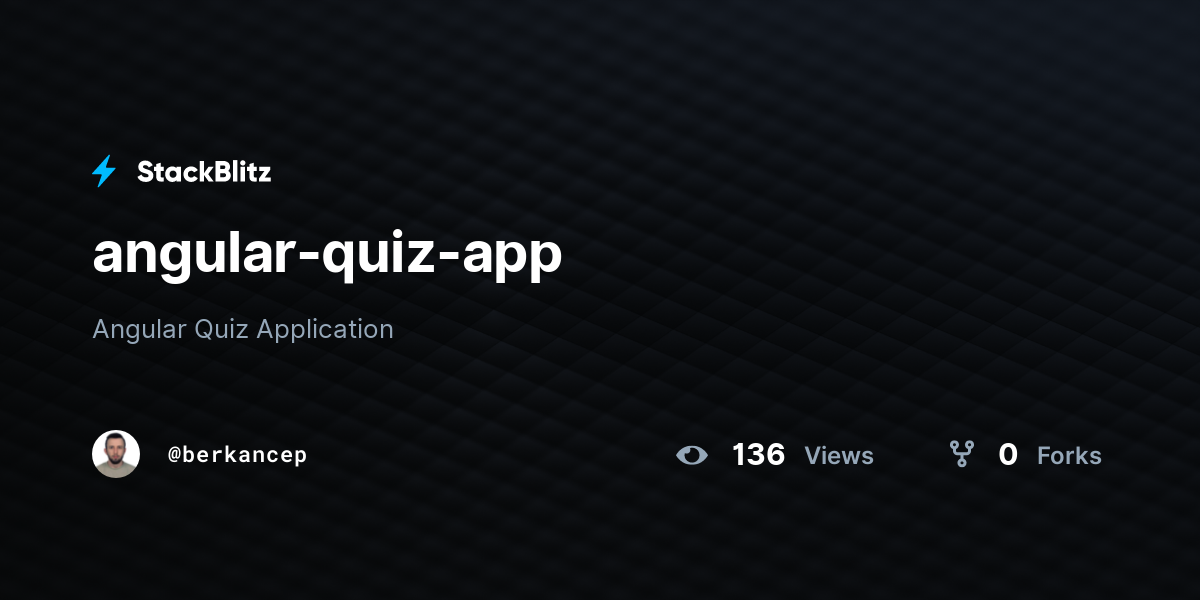 angular-quiz-app - StackBlitz