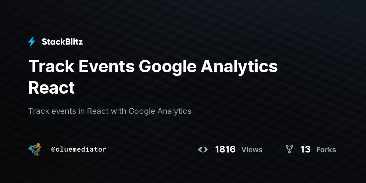 Track Events Google Analytics React - StackBlitz