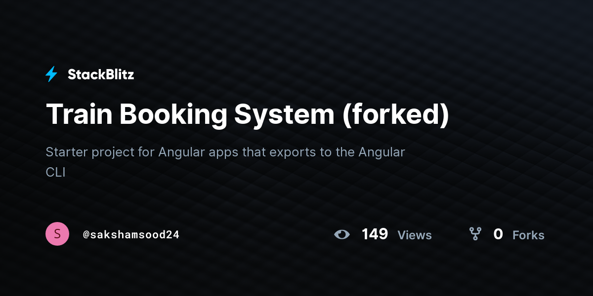 Train Booking System (forked) - StackBlitz