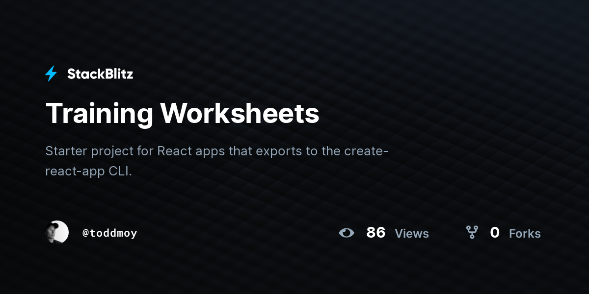 Training Worksheets - StackBlitz