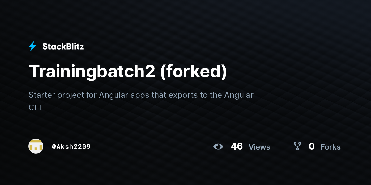 Trainingbatch2 (forked) - StackBlitz