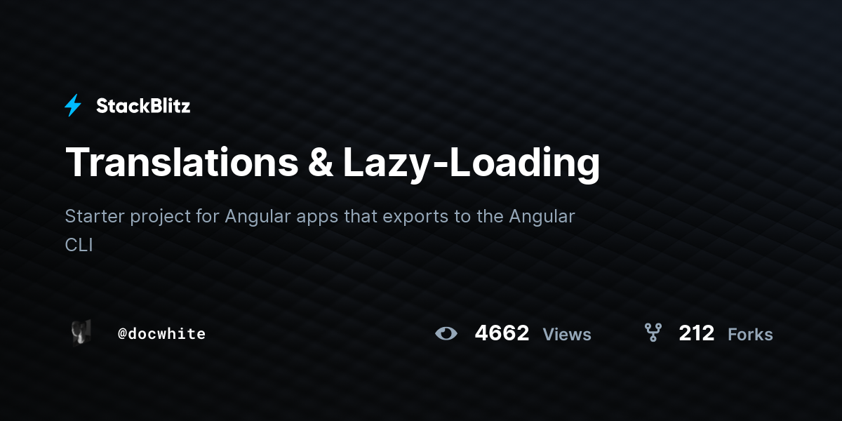 Translations & Lazy-Loading - StackBlitz