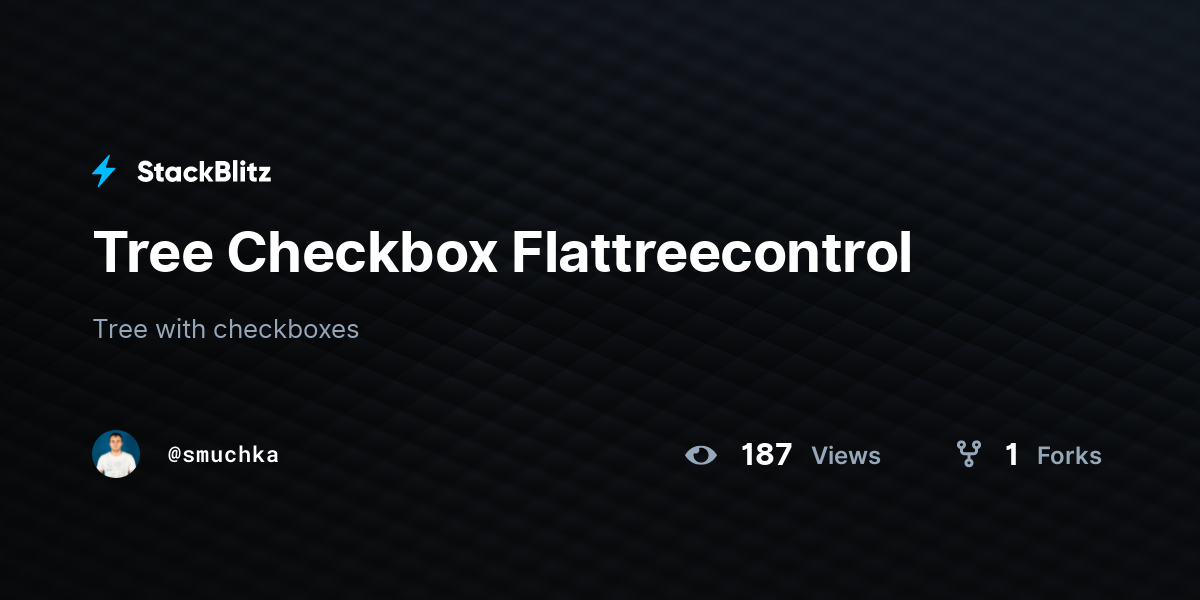 Tree Checkbox Flattreecontrol - StackBlitz
