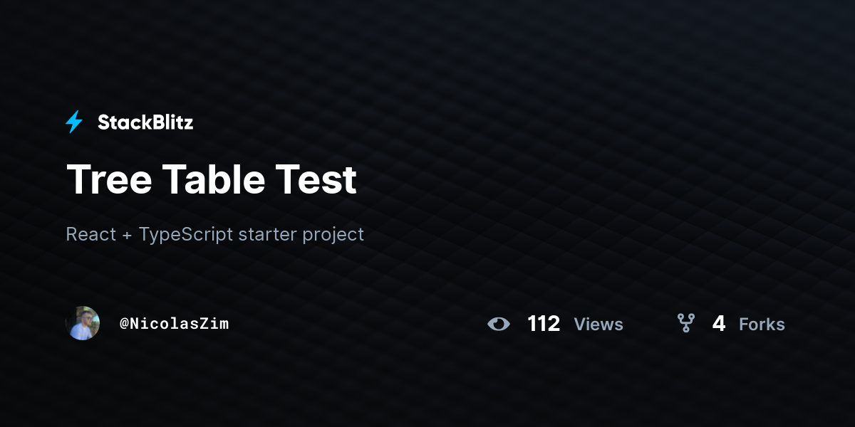 Tree Table Test - StackBlitz
