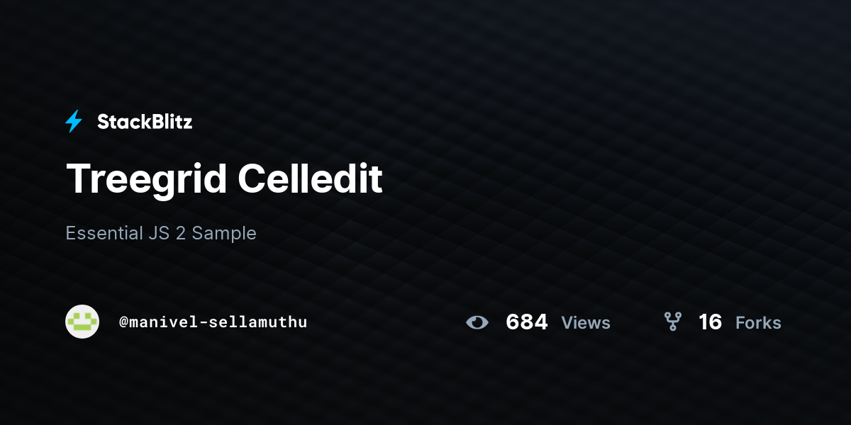 Treegrid Celledit - StackBlitz