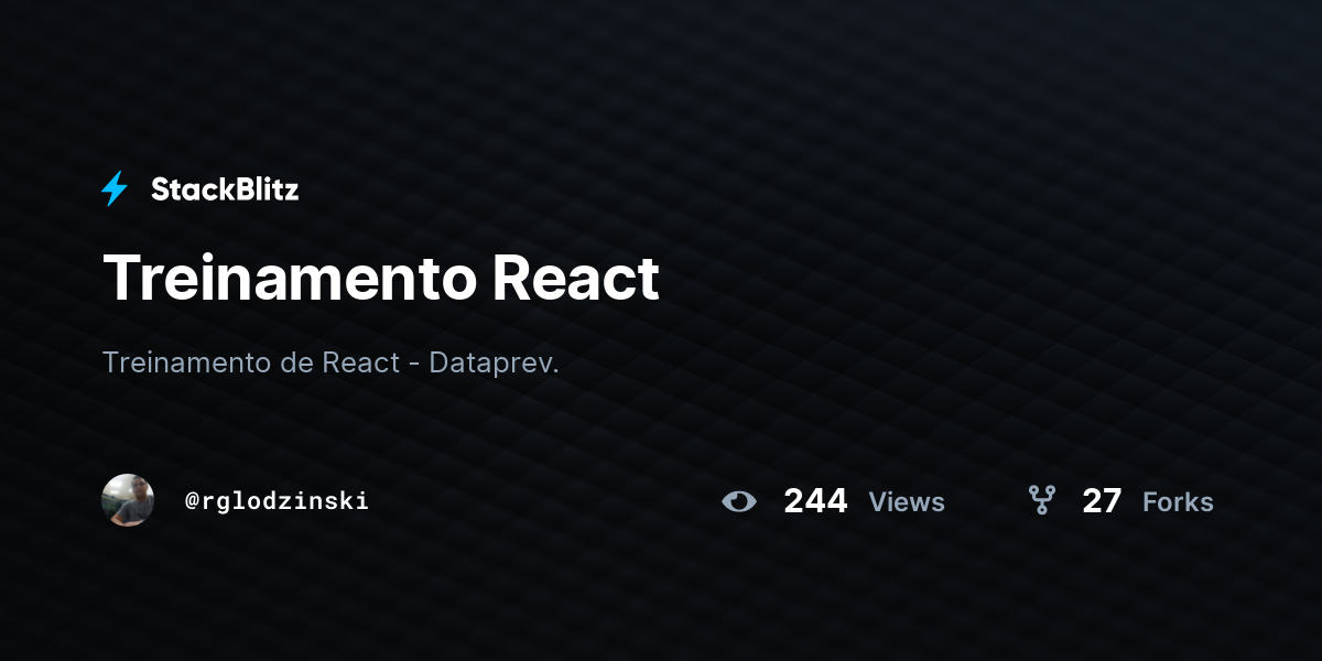Treinamento React - StackBlitz