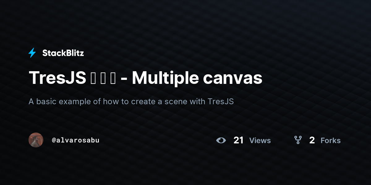 TresJS - Multiple canvas - StackBlitz
