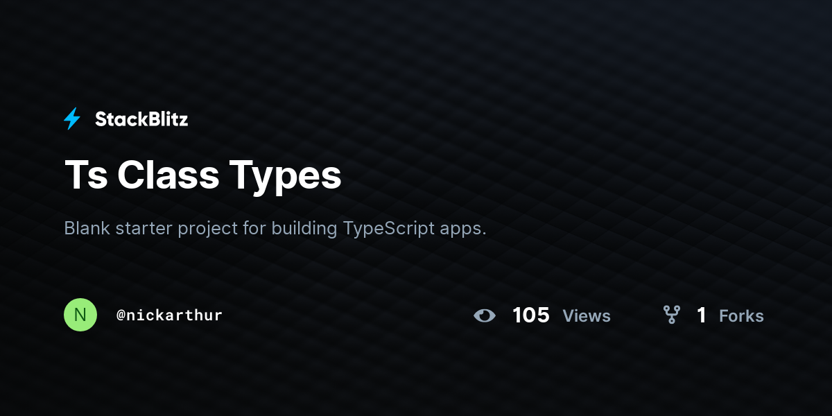 Ts Class Types - StackBlitz