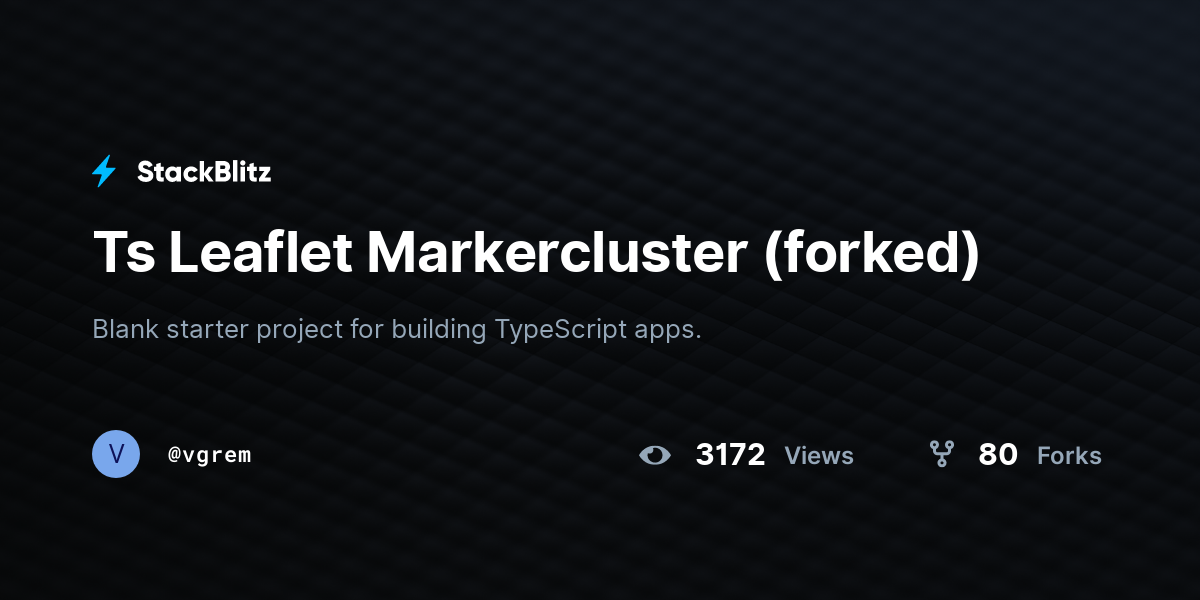 Ts Leaflet Markercluster (forked) - StackBlitz