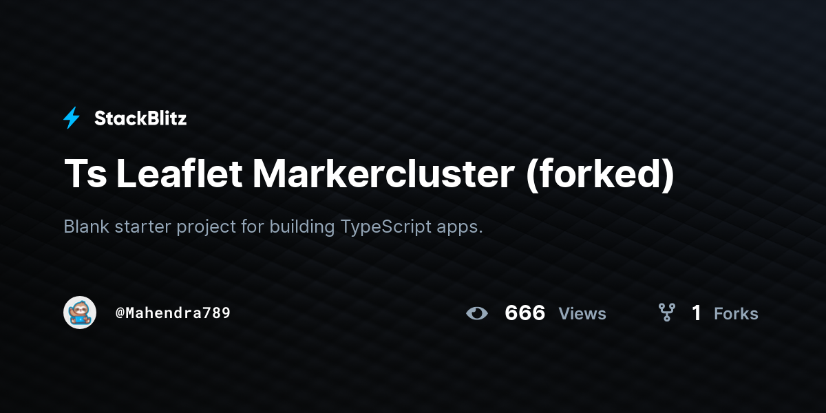 Ts Leaflet Markercluster (forked) - StackBlitz