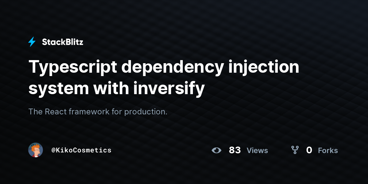Typescript dependency injection system with inversify - StackBlitz
