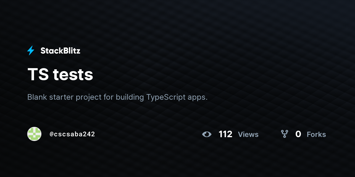 TS tests - StackBlitz