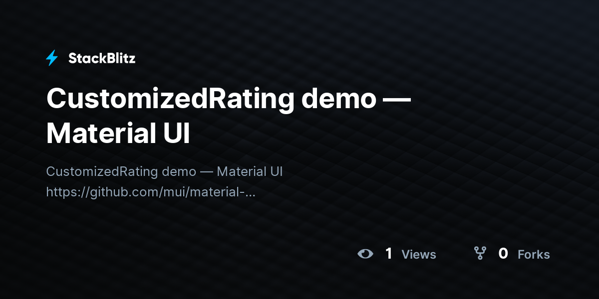 CustomizedRating demo — Material UI - StackBlitz