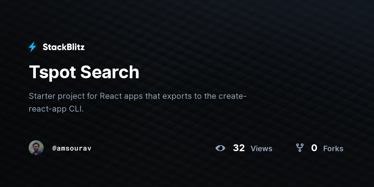 Tspot Search - StackBlitz