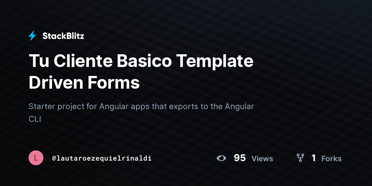 Tu Cliente Basico Template Driven Forms - StackBlitz