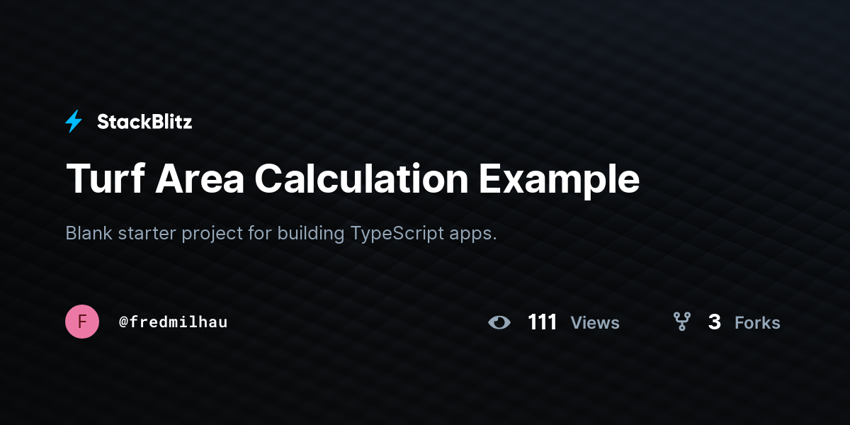 Turf Area Calculation Example - StackBlitz