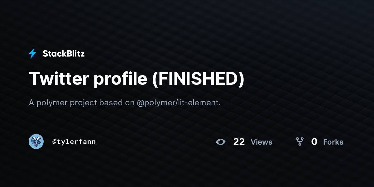 Twitter profile (FINISHED) - StackBlitz