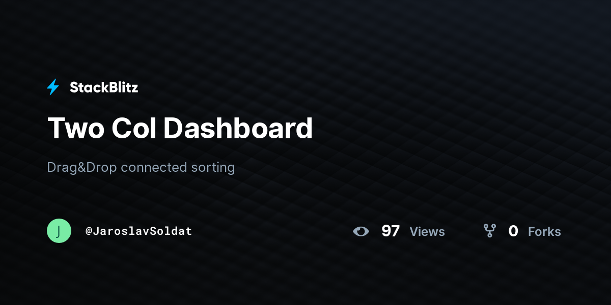 Two Col Dashboard - StackBlitz